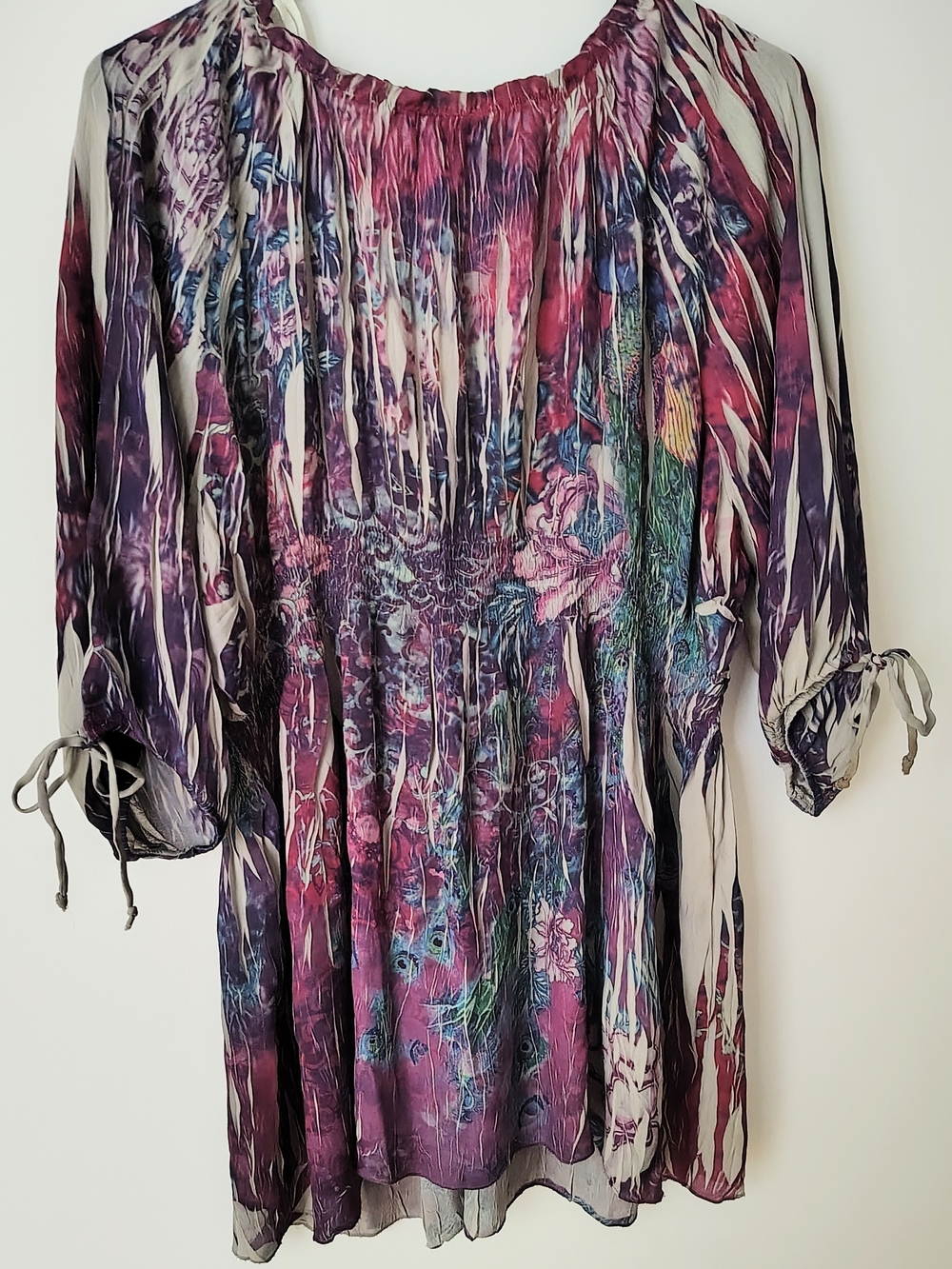 Fashion Bug Multicolor Floral Peasant Top